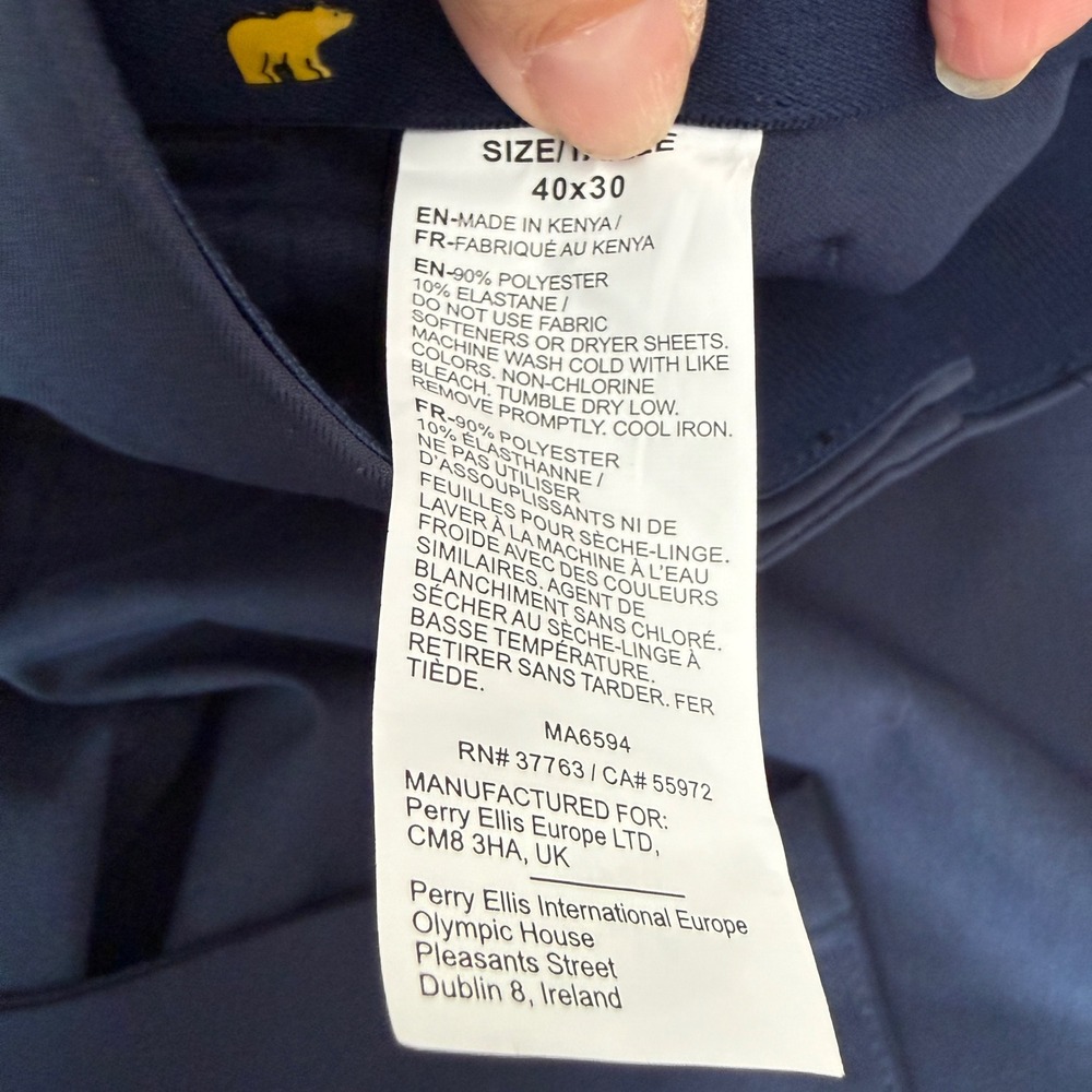 Jack Nicklaus Men Golf Pants Navy Blue Stretch Moisture Wicking UPF 50 40x30 NEW - Picture 8 of 10